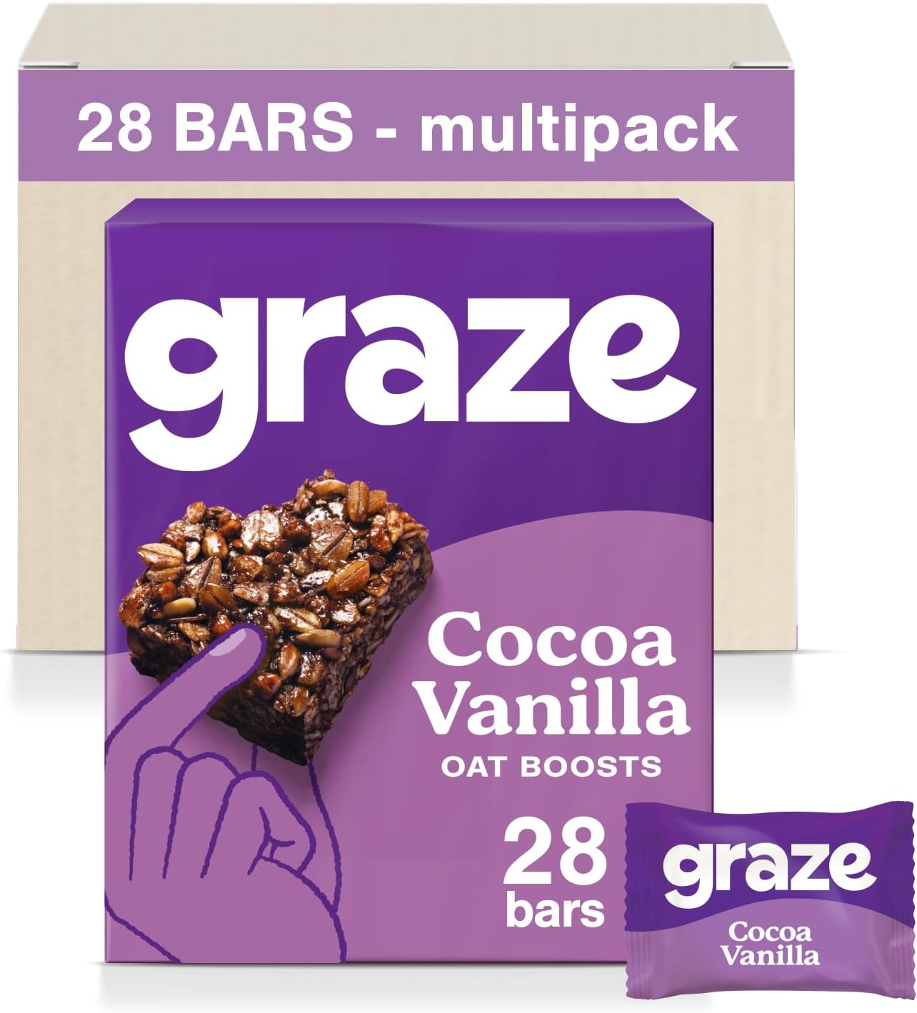 Graze - Banana Oat Boost Bars Snacks - Vegetarian Snacks With Whole Oats And Natural Flavours - 8 Packs Of 4 Snack Bars, 32 Snacks Total