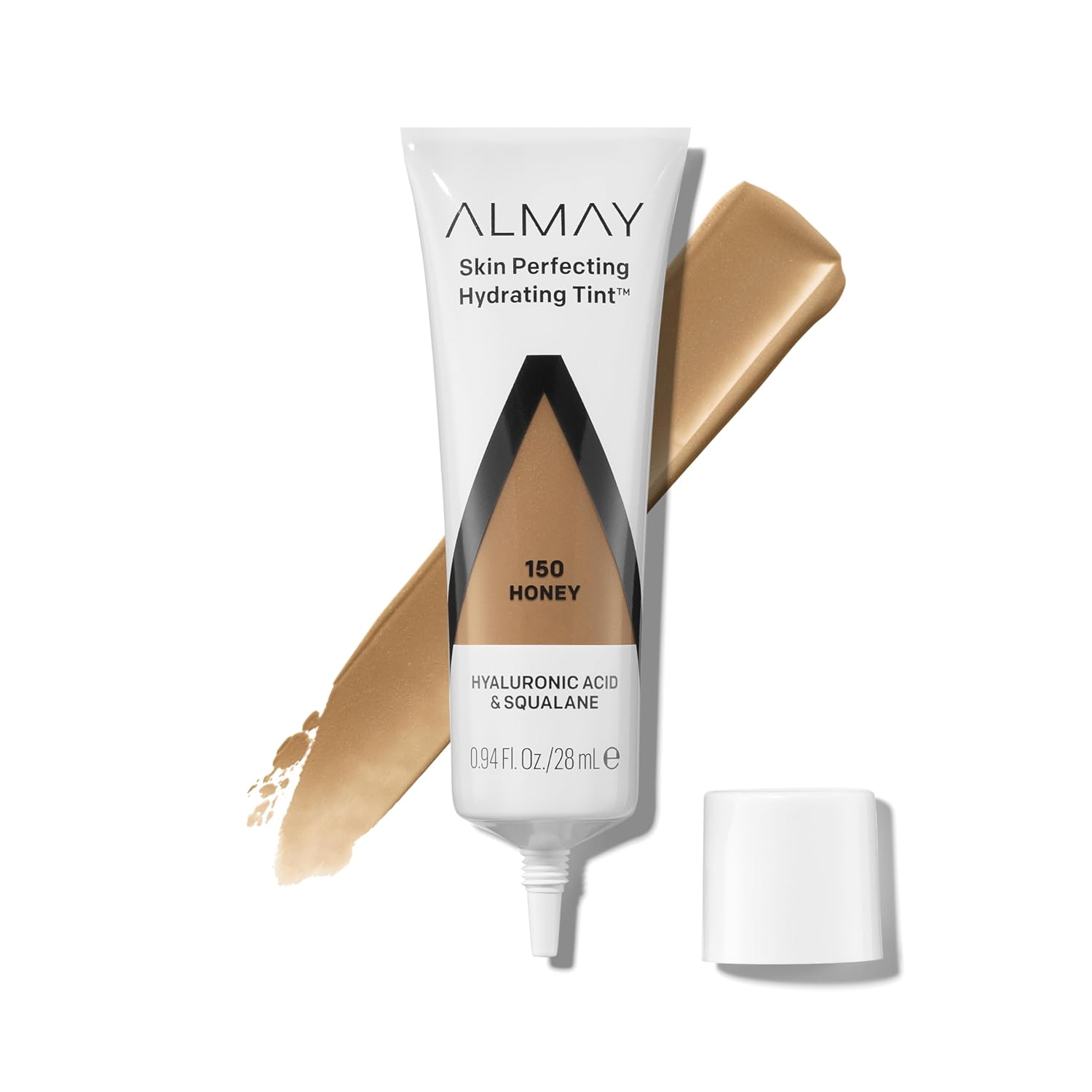 Almay Hydrating Liquid Foundation Tint, Lightweight With Light Coverage, Naturally Dewy Finish, Hypoallergenic, Dermatologist Testedfragrance Free, 150 Honey, 0.94 Fl Oz