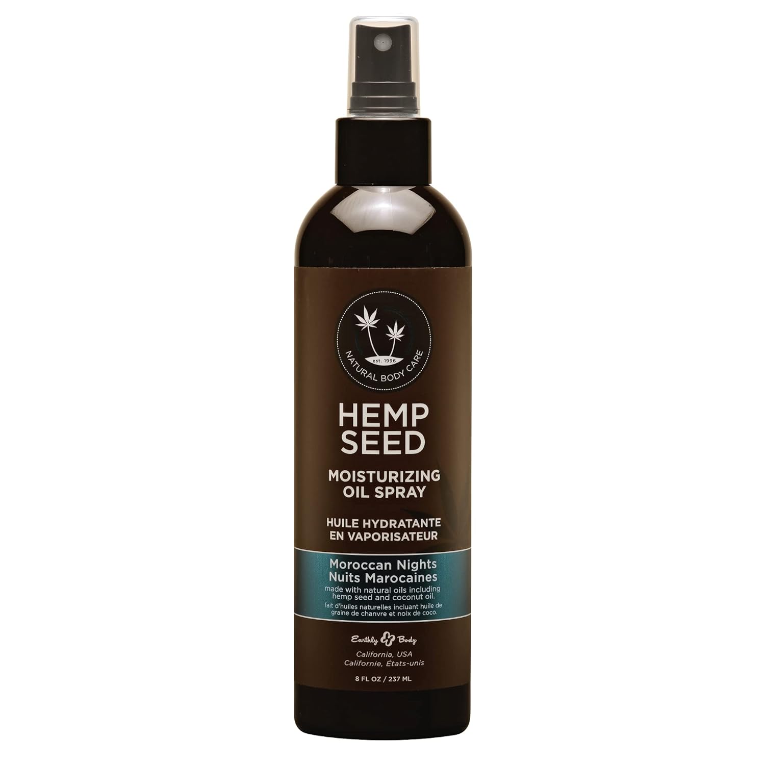 Hemp Seed Moisturizing Oil Spray, Moroccan Nights - 8 Oz - Smooth, Moisturize & Protect Skin - With Vitamin E + Hemp Seed, Coconut & Avocado Oils - Vegan, Cruelty Free