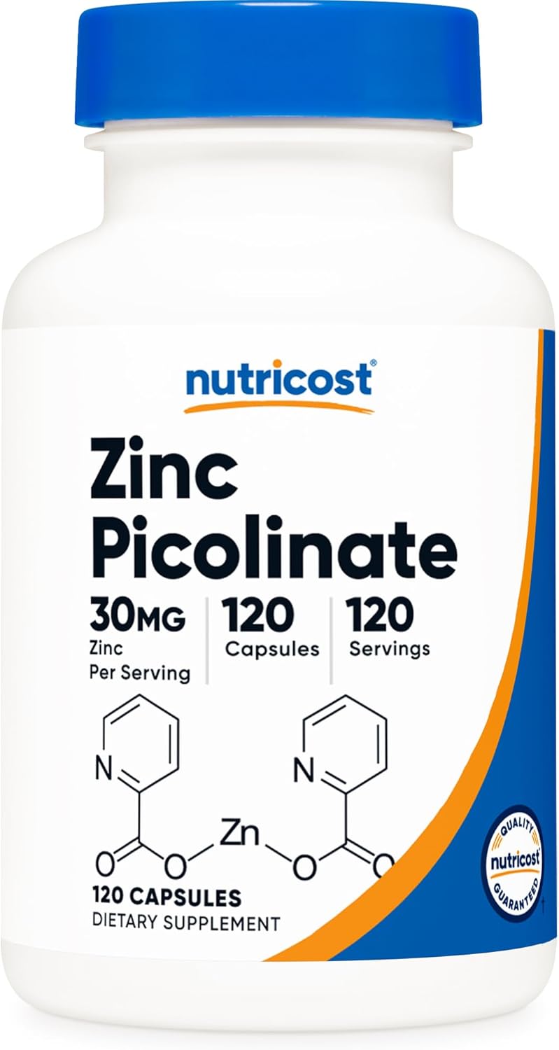 Nutricost Zinc Picolinate 30Mg, 120 Capsules - Gluten Free And Non-Gmo