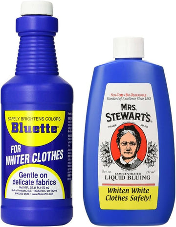 Bluing Bundle: Mrs. Stewarts Liquid Bluing 8 oz & Bluette Liquid Bluing 16 oz : Health & Household
