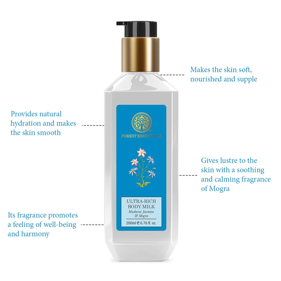 Forest Essentials Madurai Jasmine And Mogra Ultra Rich Body Lotion, 200Ml : Beauty & Personal Care