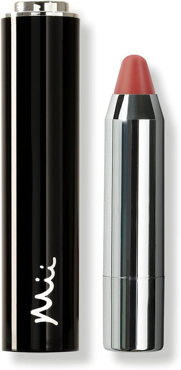 Mii Cosmetics Click & Colour Lip Crayon, Long Lasting & Highly Pigmented Lipstick, Silky Smooth Crayon With Comfortable, Non-Sticky Finish, Sun-Kissed Coral, Cognac
