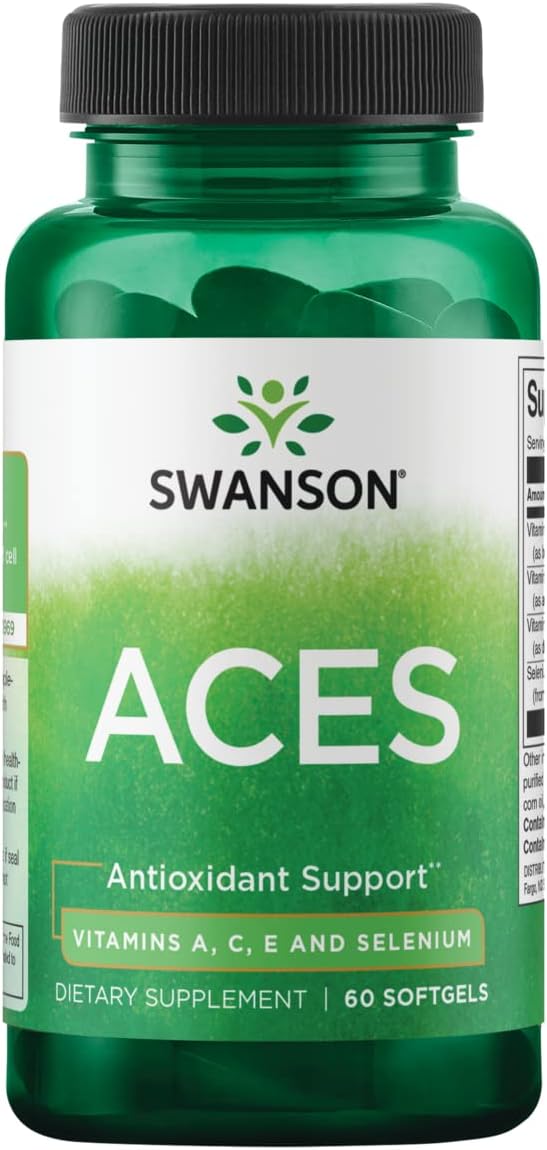 Swanson Vitamins A C E & Selenium (Aces) - Promotes Cellular Health & Immune Support - Supports Natural Defensive Nourishment - (60 Softgels)