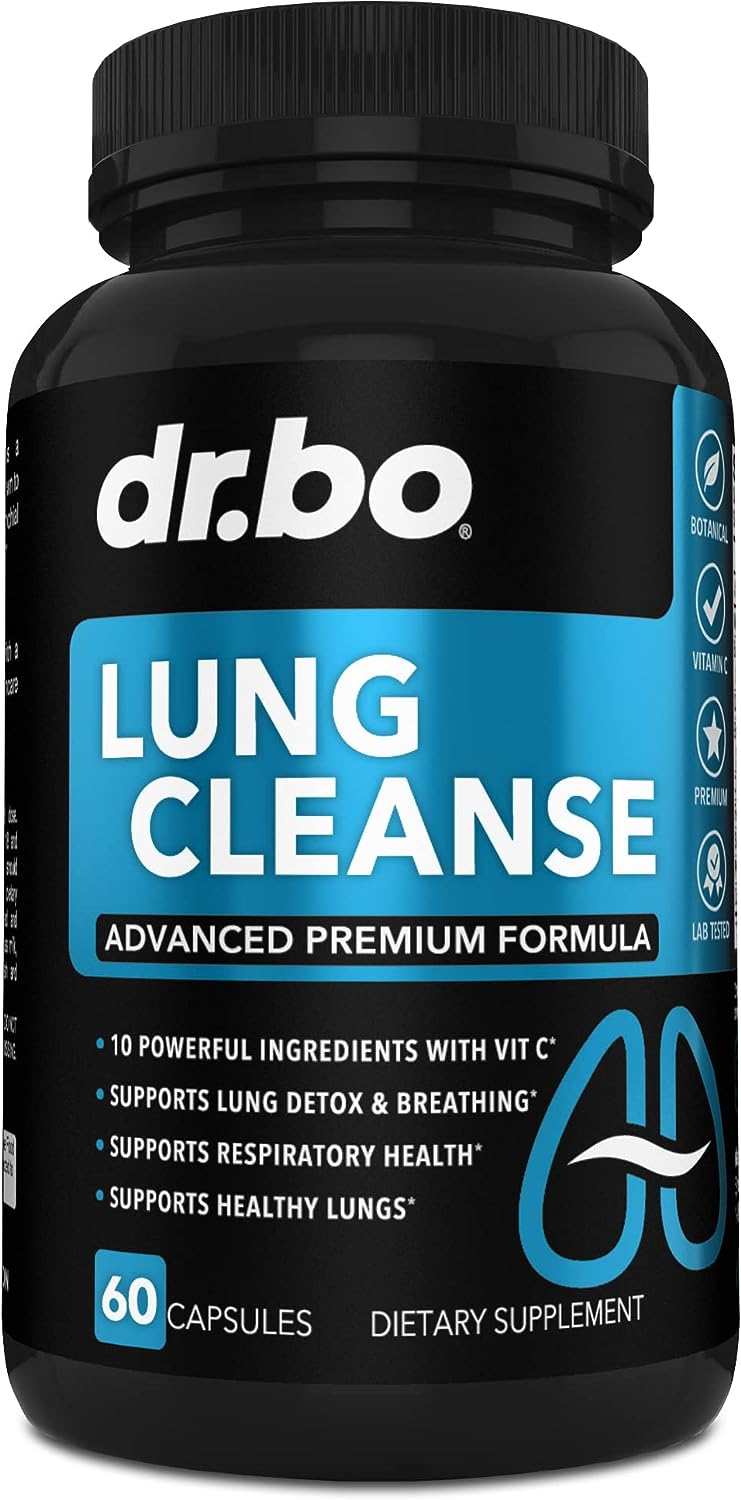 Lung Cleanse Support Supplement - Respiratory Supplements to Quit & Stop Smoking Aids - Herbal Detox for Lungs & Bronchial Health - Smokers Cleanser Breathe Aid for Mucus Clear Relief - 60 Capsules