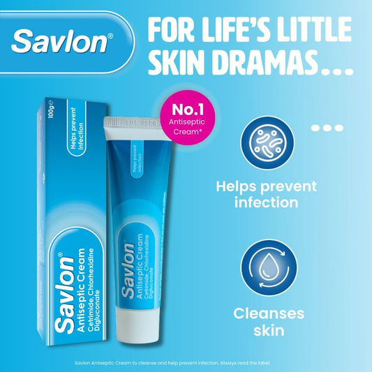 Savlon Wound Cleansing Wipes And Savlon Cream Bundle - First Aid For Minor Cuts & Wounds, Helps Prevent Infection