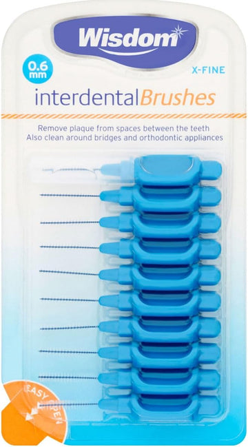 Wisdom 0.60Mm Blue Interdental Brush - Pack Of 10 Brushes