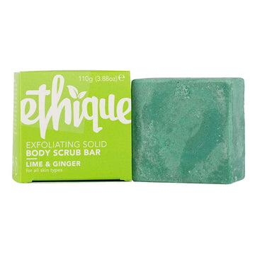 Ethique Exfoliating Lime & Ginger Solid Body Scrub Bar For All Skin Types - Plastic-Free, Vegan, Cruelty-Free, Eco-Friendly, 3.88 Oz (Pack Of 1)