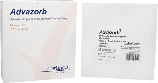 Advazorb Hydrophilic Foam Square Dressing, 10 X 10 Cm