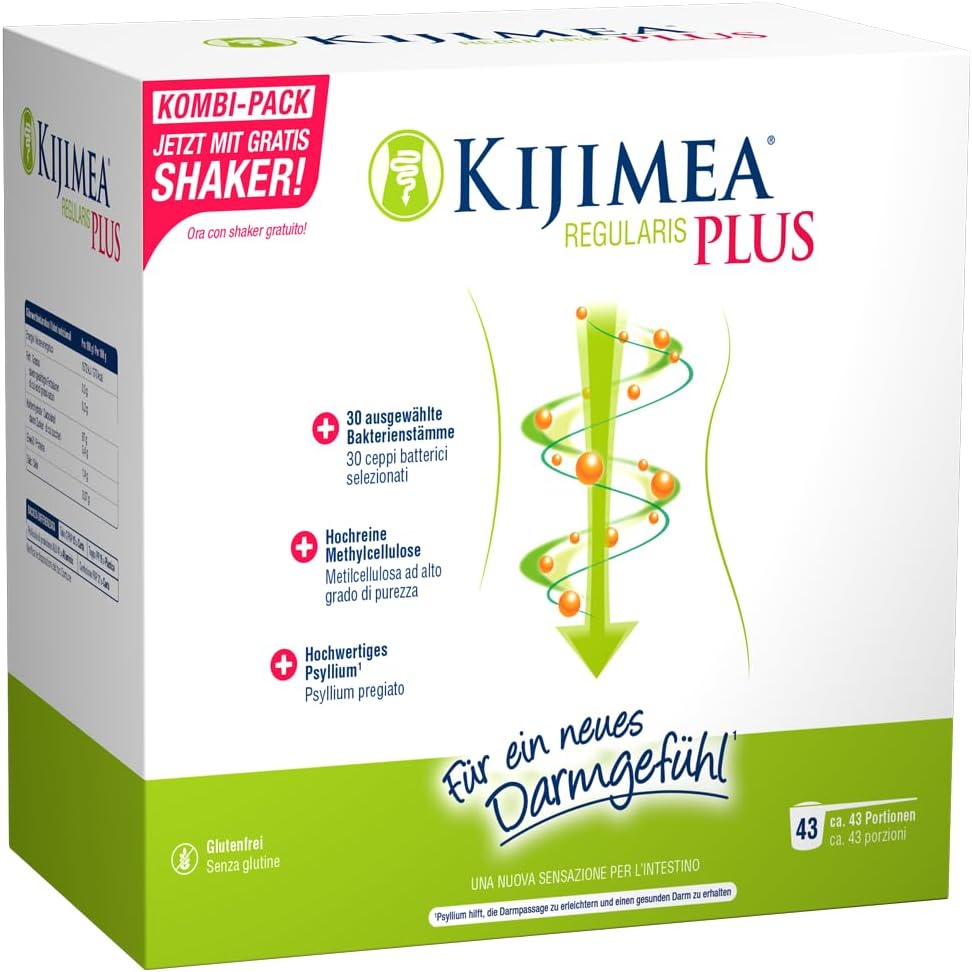 Kijimea® Regularis Plus - For A New Gut Feeling | With Exquisite Methylcellulose, Natural Psyllium And 6 Selected Bacterial Culture Strains Now Includes Free Shaker (525G With Shaker)