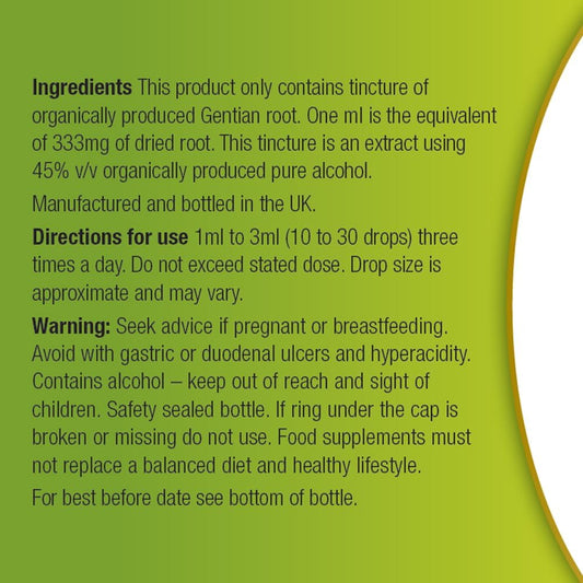 Organic Herbal Remedies 100Ml Gentian Tincture