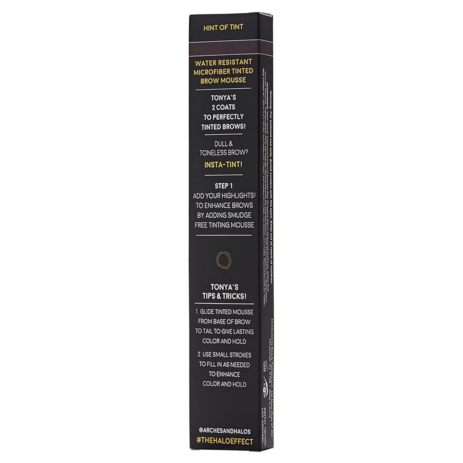 Arches And Halos Microfiber Tinted Brow Mousse - Richly Pigmented Eyebrow Shaper - Water Resistant Filler Pen - Vegan - Dark Brown - 0.11 Oz : Beauty & Personal Care