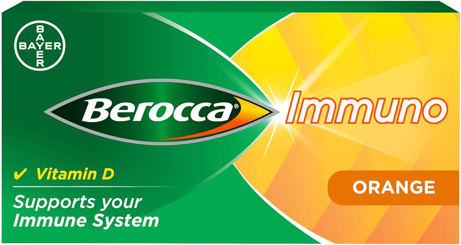Berocca Immuno Effervescent Tablets, 11 Vitamins and Minerals, Including Vitamins D, C, A, B9, Zinc and Iron to Help Support Your Immune System and B6 and B12 Support Energy Release, Green, 30 Tablets : Amazon.co.uk: Health & Personal Care