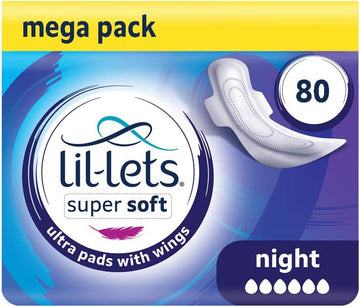 Lil-Lets Super Soft Ultra with Wings, Unscented, 80 Count