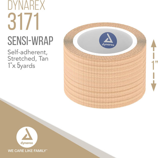 Dynarex Sensi Wrap, Self-Adherent 1" X 5 Yds Tan 30/Cs