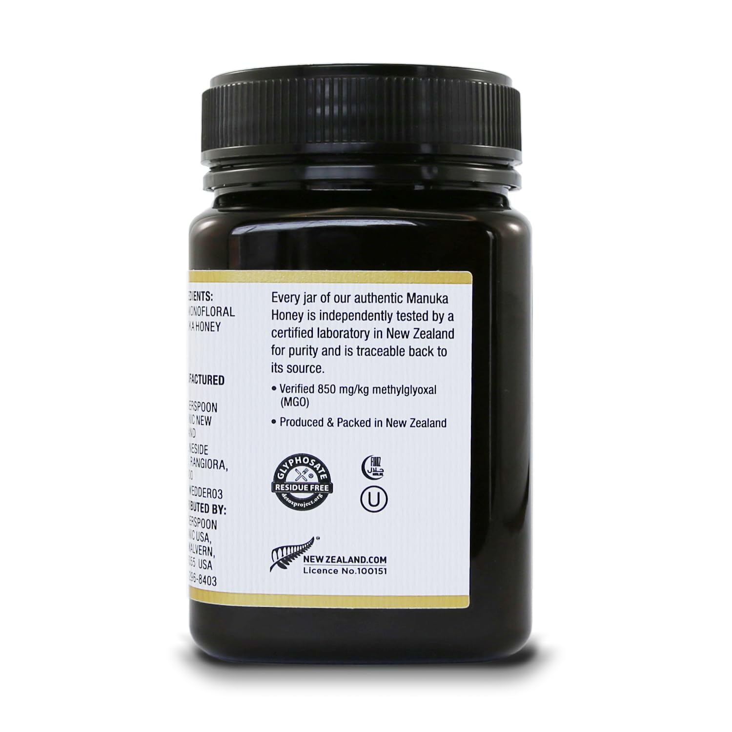 Wedderspoon Raw Premium Manuka Honey, MGO 850, 17.6 Oz, Unpasteurized New Zealand Honey, Traceable from Our Hives to Your Home : Grocery & Gourmet Food