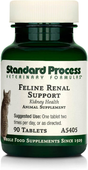 Standard Process Feline Renal Support - Cat Supplement To Support Kidney & Urinary Health - Cat Supplies With Whole Food Ingredients - Feline Supplement For Kidney Function Support - 90 Tablets