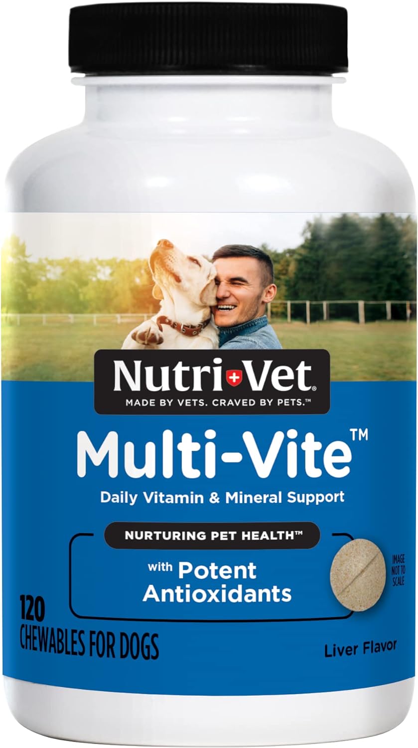 Nutri-Vet Multi-Vite Chewables for Adult Dogs - Daily Vitamin and Mineral Support to Support Balanced Diet - 120 Count