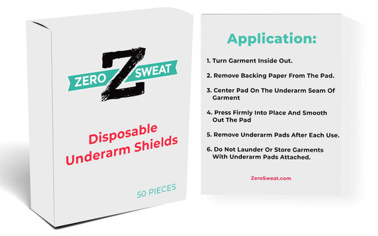Underarm Sweat Pads | Block Sweat w/Natural Disposable Absorbent Pads (50 Pads)