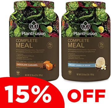PlantFusion Complete Meal All Plant Based Pea Protein Powder Bundle, Meal Replacement Shake, Vegan, Gluten Free, No Sugar, Vanilla 2 LB and Chocolate 2 LB