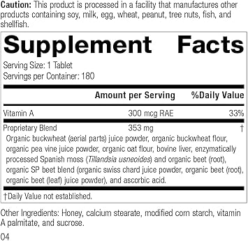 Standard Process Arginex - Whole Food Formula For Body Cleanse Organs - Liver Support And Kidney Health Supplement With Vitamin A, Oat Flour, Buckwheat And Ascorbic Acid - 180 Tablets