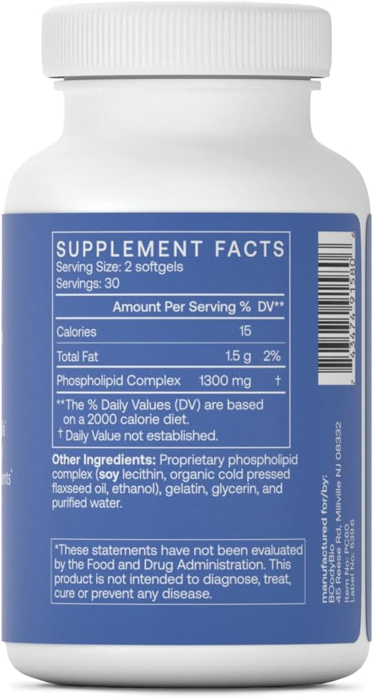 Bodybio Pc - Phosphatidylcholine For Brain Health, Mental Clarity, Cognitive Function, Cellular Repair & Healthy Aging, Phospholipid Complex Supplement For Gentle Daily Detox : Health & Household