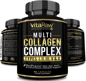 Collagen Pills 1800 mg - Multi Collagen Supplements (Types I, II, III, V & X) Grass Fed Non GMO Collagen Peptides Pills for Hair, Skin and Joints - Hydrolyzed Collagen Protein Powder for Women and Men