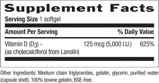 Country Life, Vitamin D3 5000 Iu, Supports Healthy Bones, Teeth And Immune System, Daily Supplement, 200 Ct