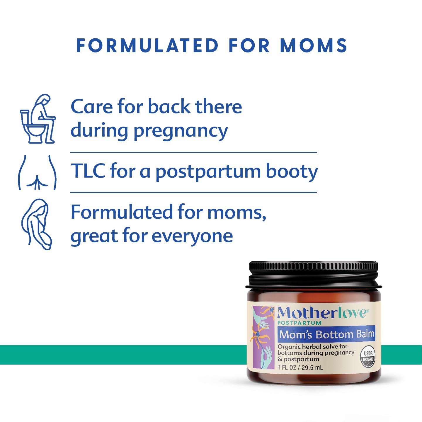Motherlove Mom'S Bottom Balm (2 Oz) Organic Herbal Salve W/Witch Hazel For Bottoms During Pregnancy & Postpartum —Non-Gmo Ointment