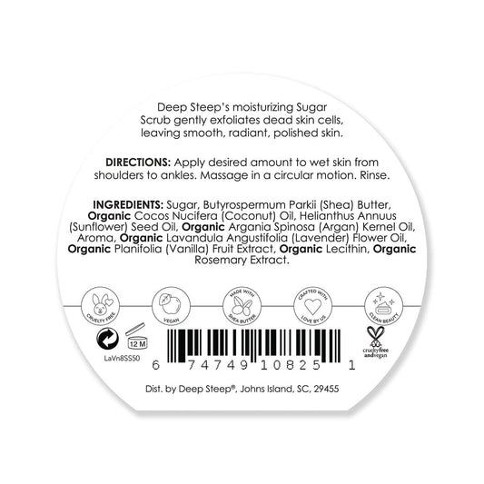 Deep Steep Sugar Scrub, Cherry Blossom, 8 Oz – Exfoliating Body Scrub With Organic Coconut Oil, Shea Butter & Argan Oil – Vegan, Clean Beauty, Smooth, Soft & Nourished Skin