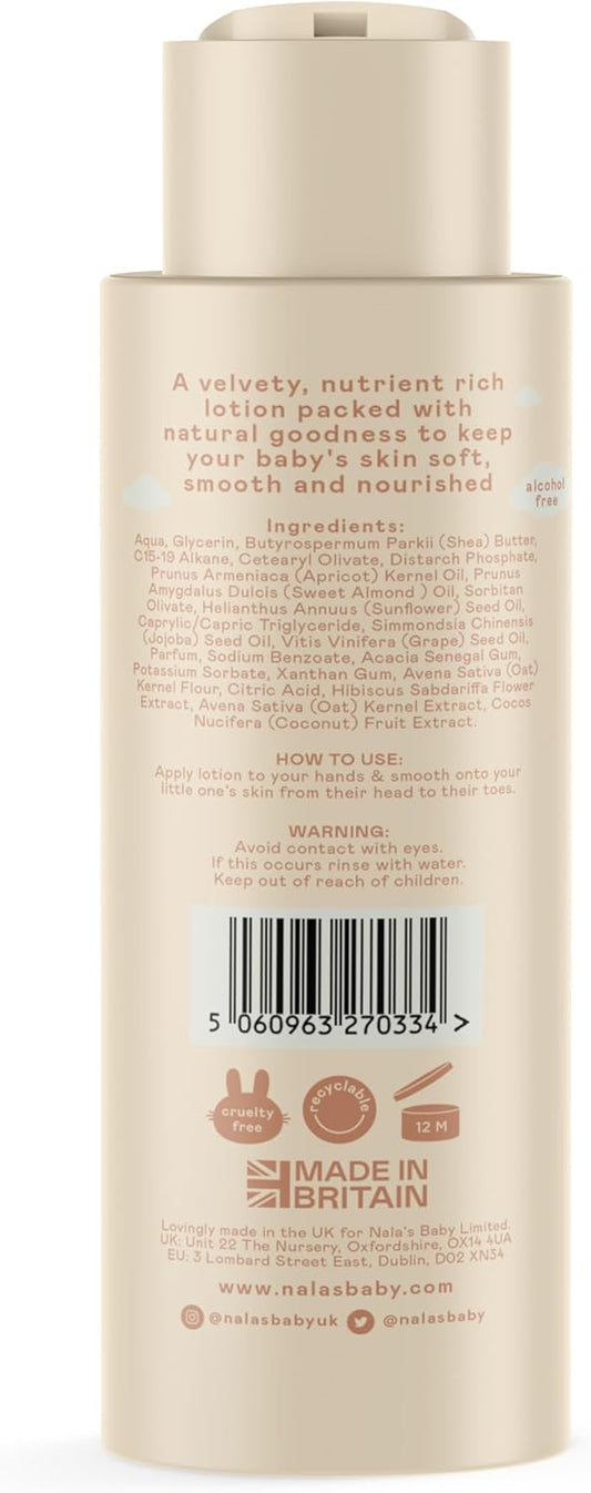 Nala'S Baby Body Lotion | Award-Winning | 99% Natural | Dermatologically-Tested And Paediatrician-Approved | Nourishing Blend Of Soothing Oat And Coconut Oil | Vegan | 400Ml | Nalas Baby