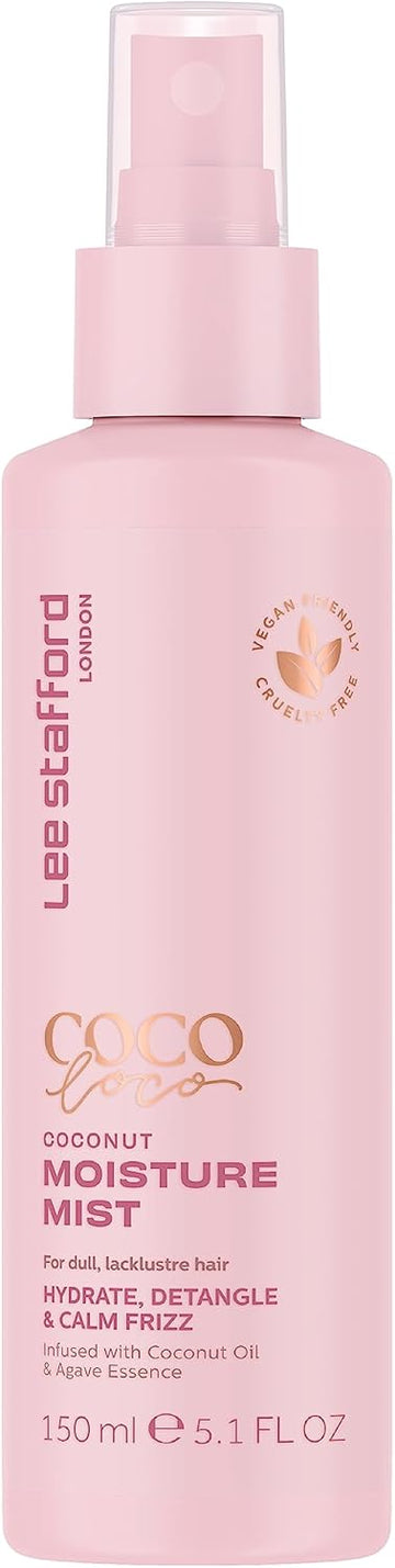 Lee Stafford Leave In Detangler Spray | Coco Loco - Leave-In Conditioner Repair Treatment Mist, Salon Shine, For Damaged, Dry Hair, Moisturizing, Detangles, Anti Frizz, With Coconut Oil, 150 Ml