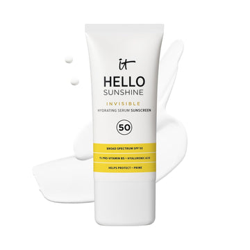 It Cosmetics Hello Sunshine Invisible Sunscreen For Face Spf 50 - Sunscreen, Hydrating Serum & Makeup Primer - 1% Pro-Vitamin B5 & Hyaluronic Acid - Hsa/Fsa Eligible - No White Cast - 1.69 Fl Oz