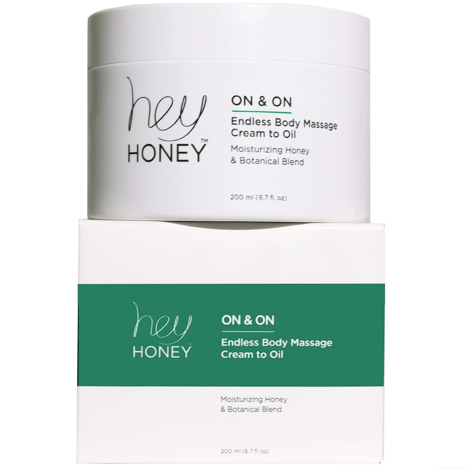 Hey Honey On And On Unique Cream To Oil Formula | Complete Body Moisturizer | Vitamin E, Vitamin C | Non-Greasy 48 Hours Active Hydration | Moisturizing Honey Extracts & Botanicals | 6.7 Oz