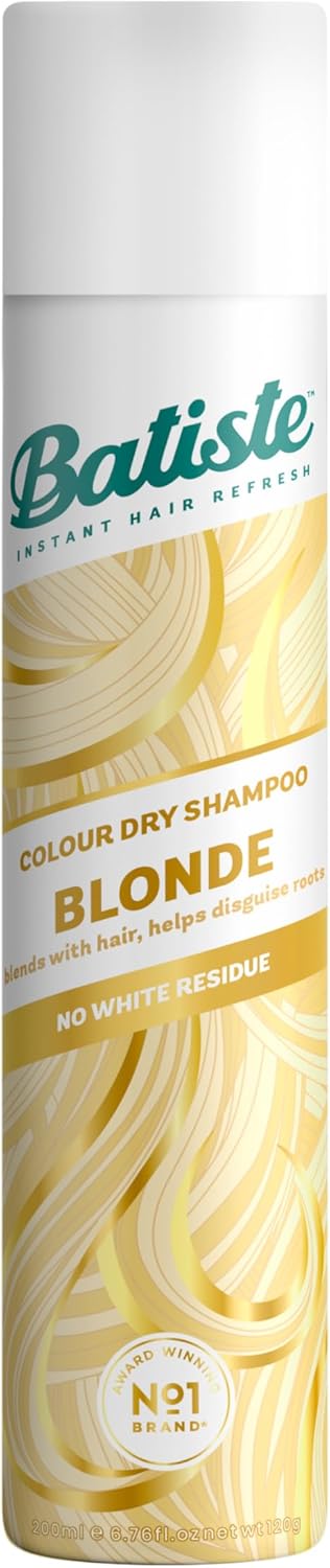 Batiste Dry Shampoo In Blondes With A Hint Of Colour 200Ml, No Rinse Spray To Refresh Hair In Between Washes, No White Residue For Blonde Or Highlighted Hair (Packaging May Vary)