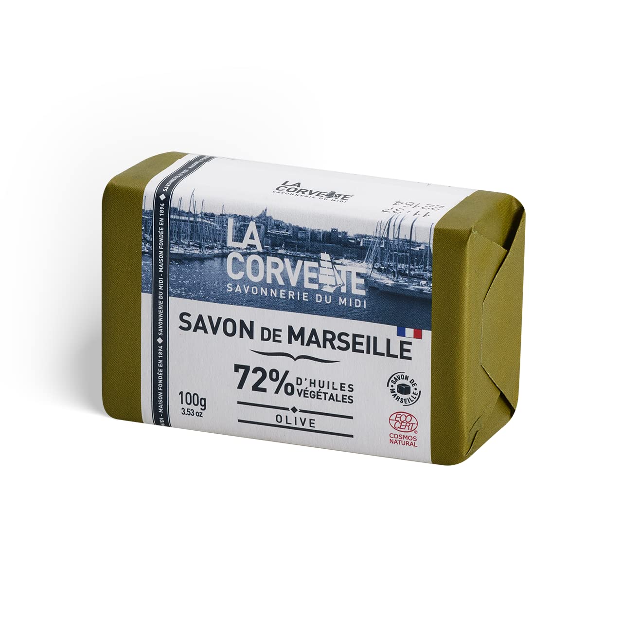 La Corvette Marseille Soap Olive, 100G - Cosmos Natural