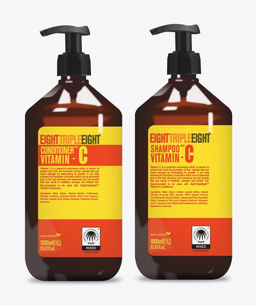 Eighttripleeight Vitamin C Hair Care Set- 1L Shampoo & 1L Conditioner