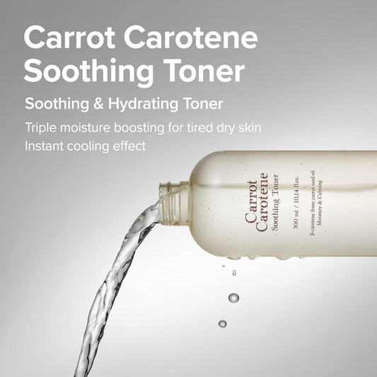 SKINFOOD Carrot Carotene Soothing Toner 10.14fl.oz(300ml), Redness Relief Moisture Booster Toner for Sensitive, Vegan, Cruelty Free, Dermatologically Tested - Redness Relief Face