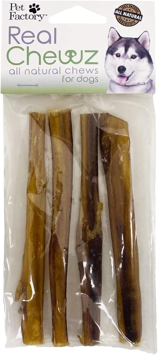 Pet Factory Real Chewz 6" Steer Sticks Dog Chew Treats, 100% All-Natural - 4 Count/1 Pack : Pet Supplies