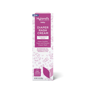 Hyland's Naturals Baby Diaper Rash Cream, Soothe, Treat & Prevent Diaper Rash, With Zinc Oxide, Organic Calendula, Aloe, & Chamomile, Safe & Gentle, Pediatrician Tested, 3 Oz