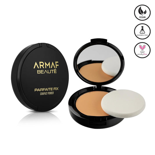 Armaf Beauté Parfaite Fix - Compact Powder Foundation, Pressed Powder Compact For Flawless Finish, 6 Shades To Choose From | Fair