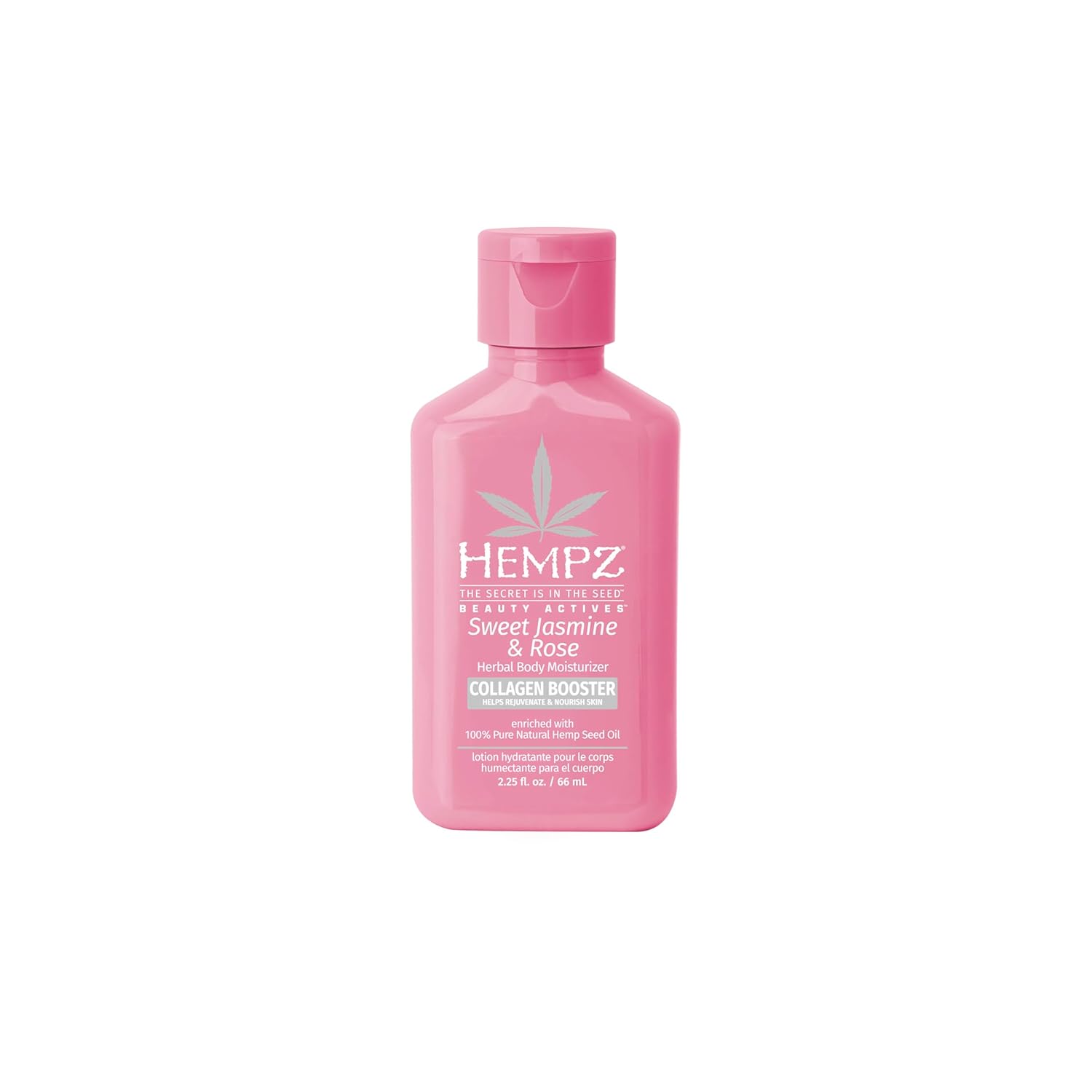 Hempz Mini Collagen-Infused Jasmine & Rose Body Moisturizer, 2.25 Oz - Paraben-Free, Vegan, Cruelty-Free