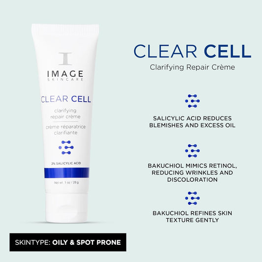 Image Skincare, Clear Cell Clarifying Repair Crème, Face Night Cream Gel Moisturizer For Oily Prone Skin