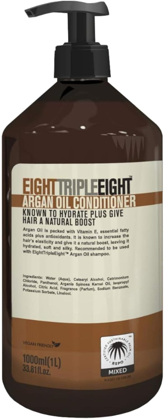 Eight Triple Eight Argan Oil Hair Care Set- 2X Shampoo & 2X Conditioner 1 Litre