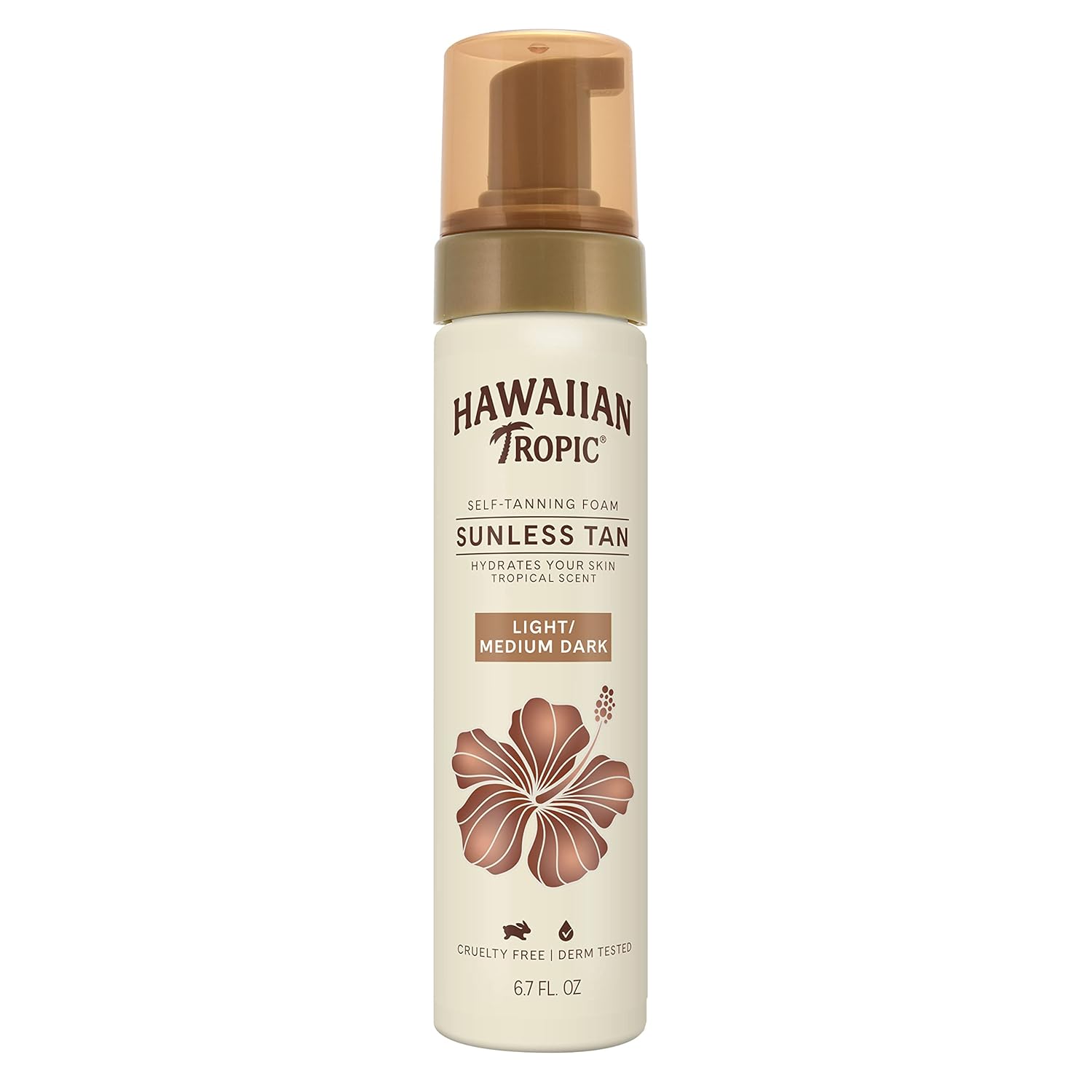 Hawaiian Tropic Sunless Tan Light/Medium Self-Tanning Foam, 6.7Oz | Self Tanner Light, Self Tanner Medium, Sunless Tanner, Sunless Tanning Foam, 6.7Oz