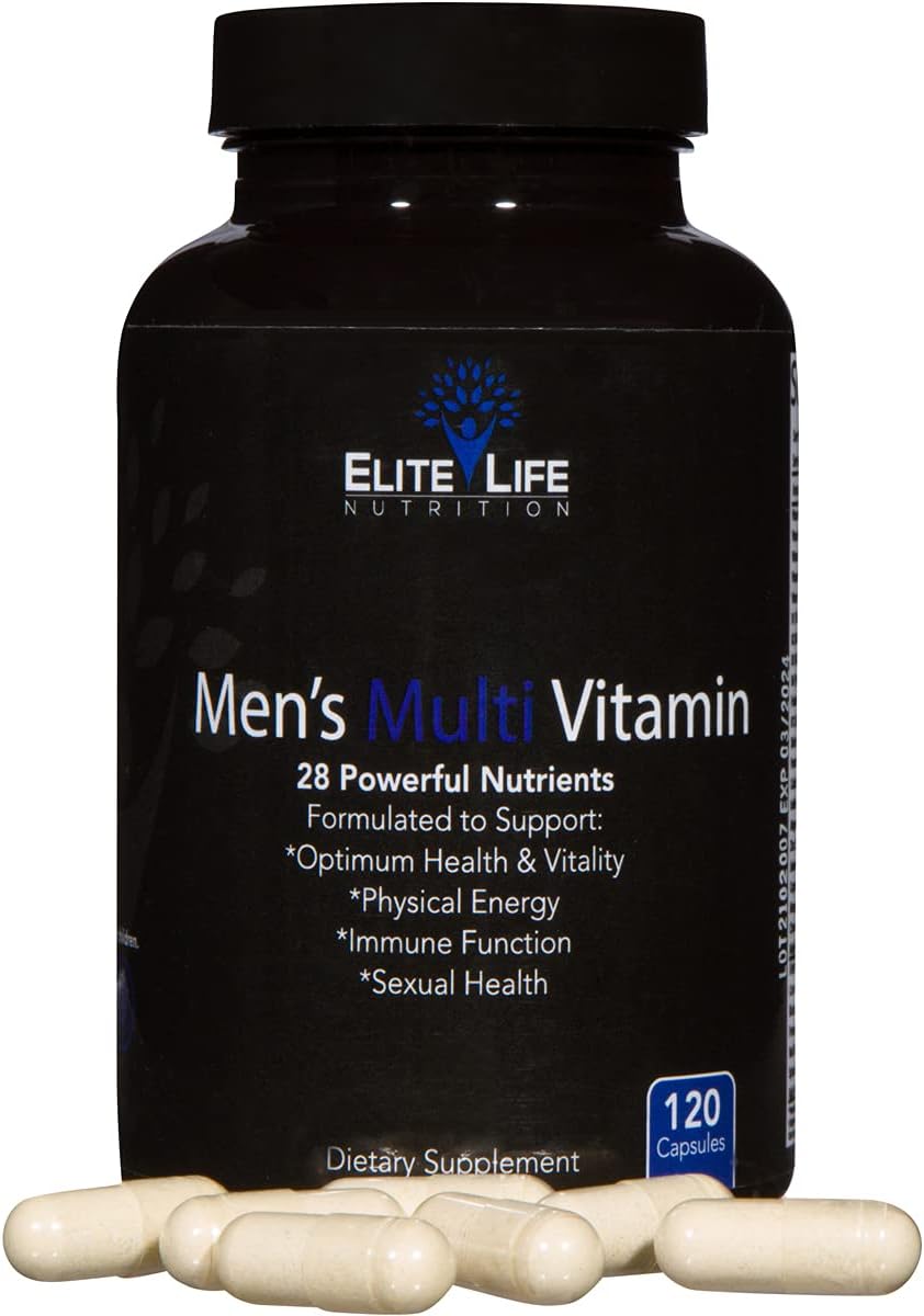 Men'S Multi Vitamin - 28 Powerful Nutrients, Vitamins, And Minerals - Best Multivitamin For Men - Supports Optimum Health, Physical Energy, Immune System Function, And Maximum Vitality - 120 Capsules