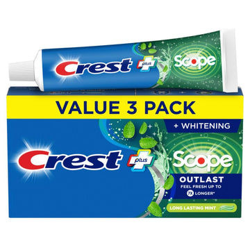 Crest + Scope Outlast Complete Whitening Toothpaste, Mint, 5.4 Oz