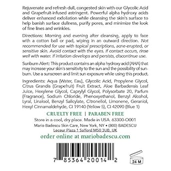 Mario Badescu Glycolic Grapefruit Cleansing Lotion For Combination And Oily Skin | Exfoliating Toner That Deeply Cleans |Formulated With Glycolic Acid & Grapefruit Extract