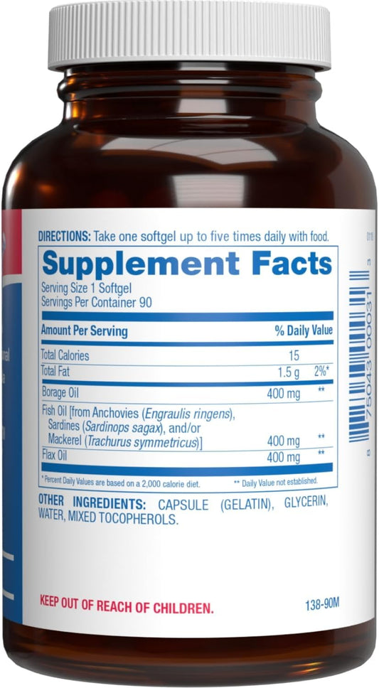 Fish Oil Omega 3 6 9 Supplement - Full Spectrum Clinical Formula Fish Oil Pills With Omega-3 Fatty Acids Epa & Dha Plus Gla Ala Oleic Acid And More For Brain Heart & Overall Health - 90 Day Supply