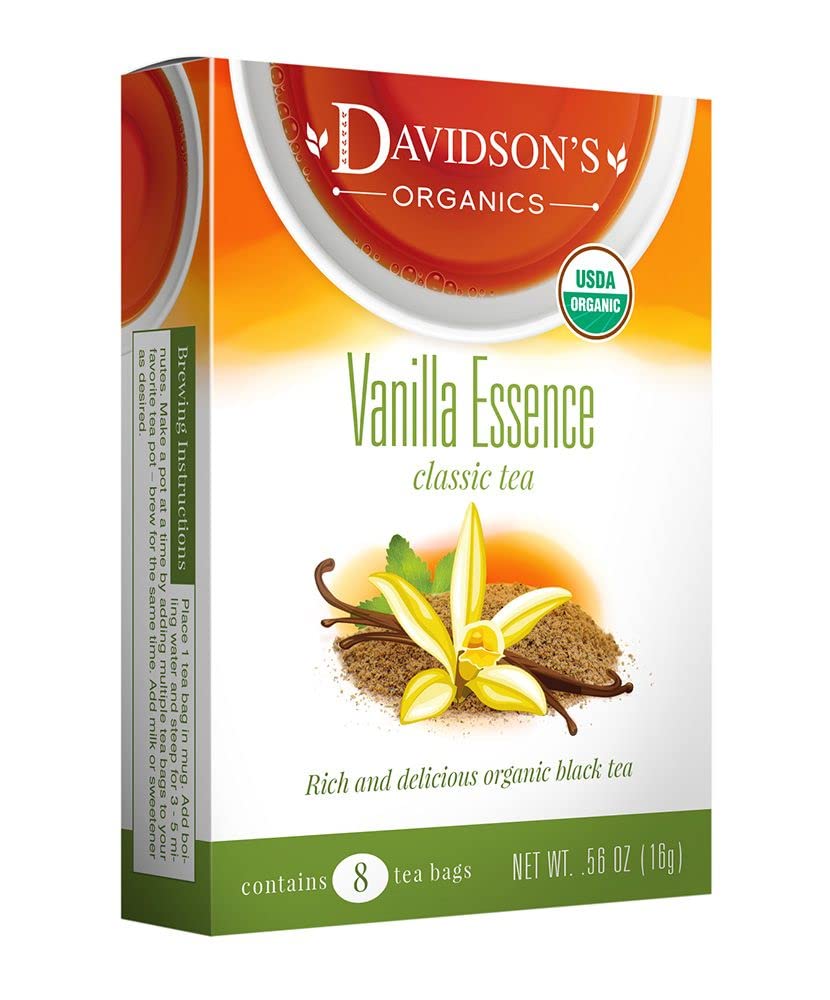 Davidson'S Organics, Vanilla Essence, 8-Count Tea Bags, Pack Of 12